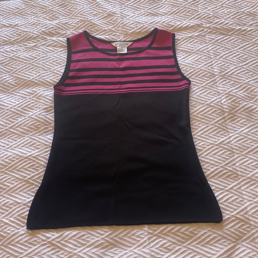 Vintage misook pink and black sweater vest - size XS